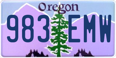 OR license plate 983EMW