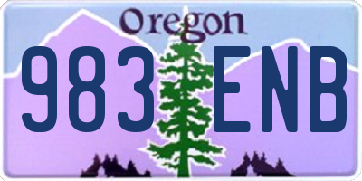 OR license plate 983ENB