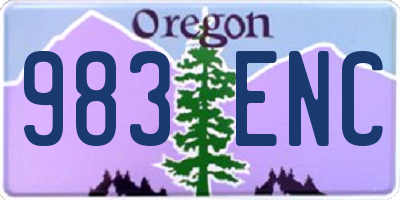 OR license plate 983ENC