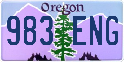 OR license plate 983ENG