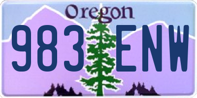 OR license plate 983ENW