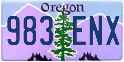 OR license plate 983ENX