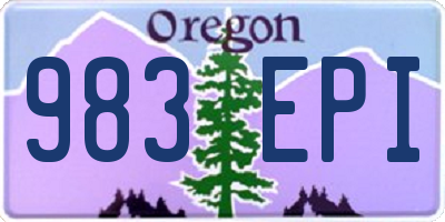 OR license plate 983EPI