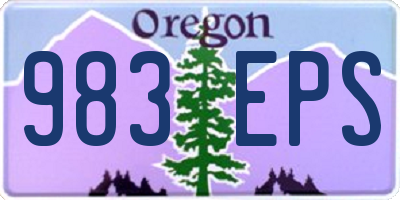 OR license plate 983EPS
