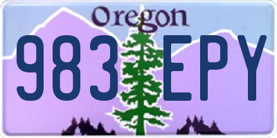 OR license plate 983EPY
