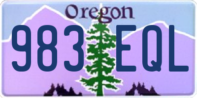 OR license plate 983EQL