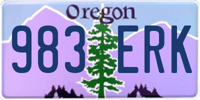 OR license plate 983ERK