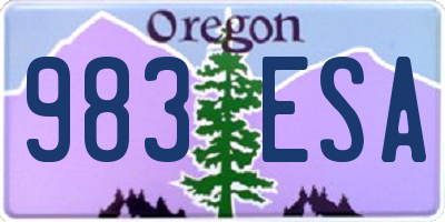 OR license plate 983ESA