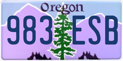 OR license plate 983ESB