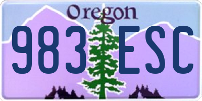 OR license plate 983ESC