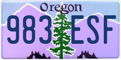 OR license plate 983ESF