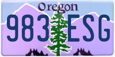 OR license plate 983ESG