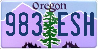OR license plate 983ESH