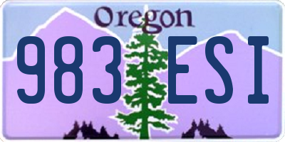 OR license plate 983ESI