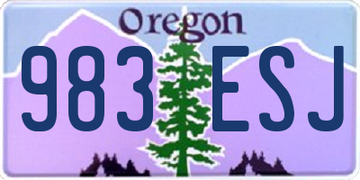 OR license plate 983ESJ