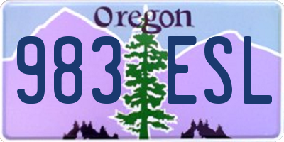 OR license plate 983ESL