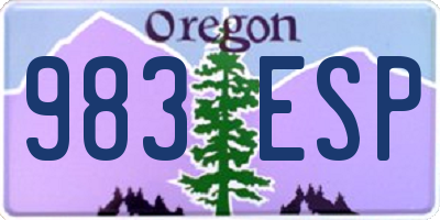OR license plate 983ESP