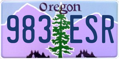 OR license plate 983ESR