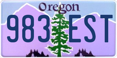 OR license plate 983EST