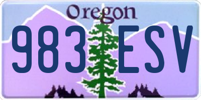 OR license plate 983ESV