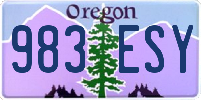 OR license plate 983ESY