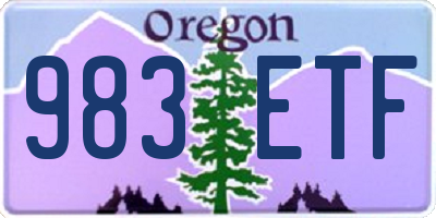 OR license plate 983ETF