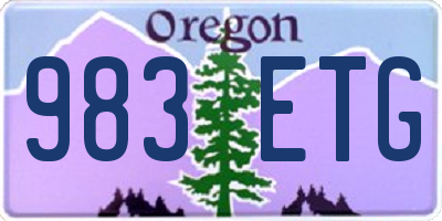 OR license plate 983ETG
