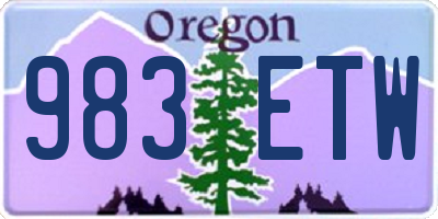 OR license plate 983ETW
