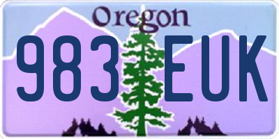 OR license plate 983EUK
