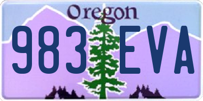 OR license plate 983EVA