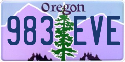 OR license plate 983EVE