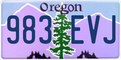 OR license plate 983EVJ