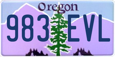 OR license plate 983EVL