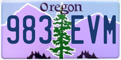 OR license plate 983EVM