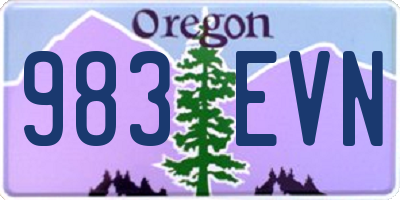 OR license plate 983EVN