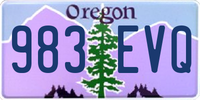 OR license plate 983EVQ