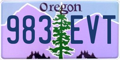 OR license plate 983EVT