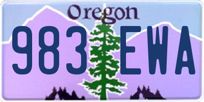 OR license plate 983EWA