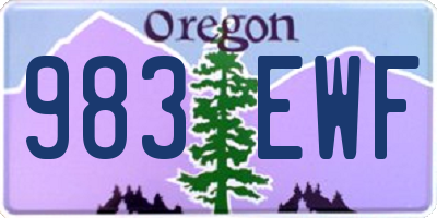 OR license plate 983EWF