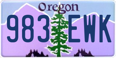 OR license plate 983EWK