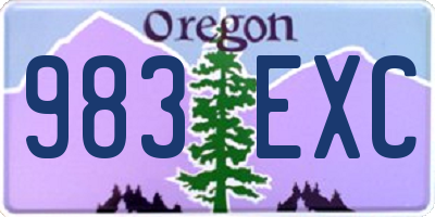 OR license plate 983EXC