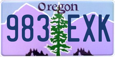 OR license plate 983EXK