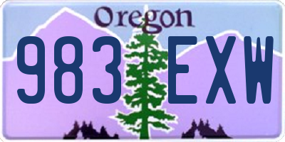 OR license plate 983EXW