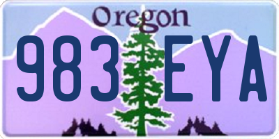 OR license plate 983EYA