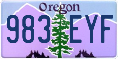 OR license plate 983EYF
