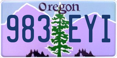 OR license plate 983EYI