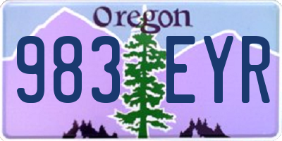 OR license plate 983EYR