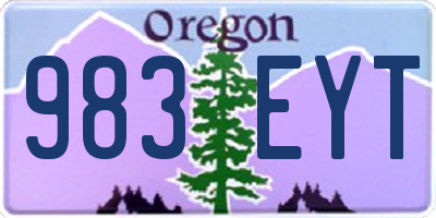 OR license plate 983EYT
