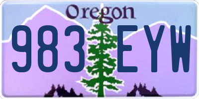 OR license plate 983EYW