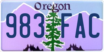 OR license plate 983FAC